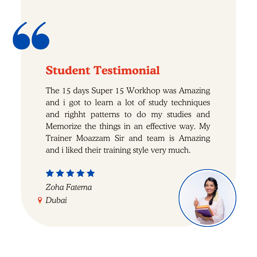 Testimonial from Zoha Fatema from Dubai