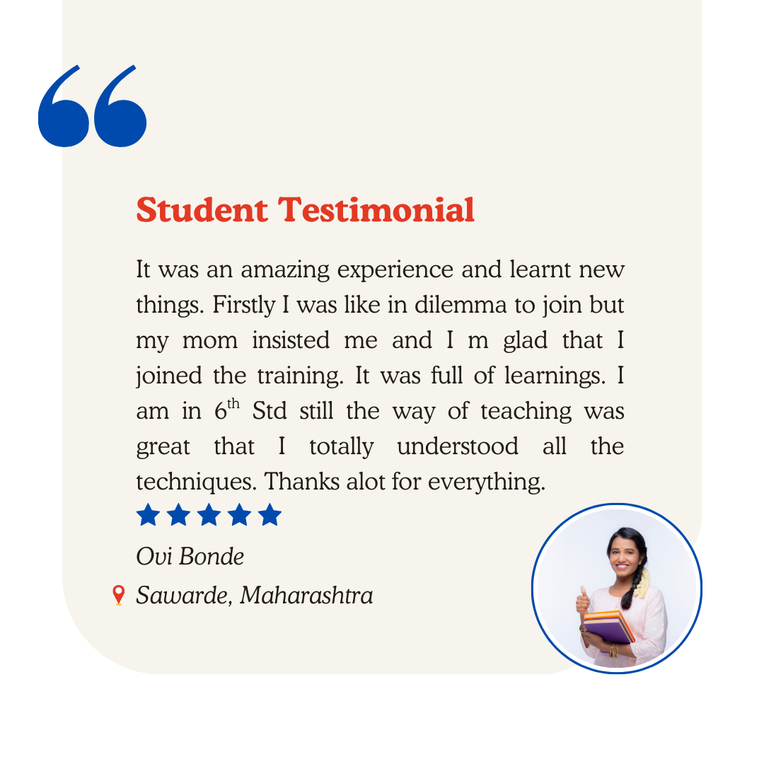 Testimonial from Ovi Bonde from Sawarde, Maharashtra
