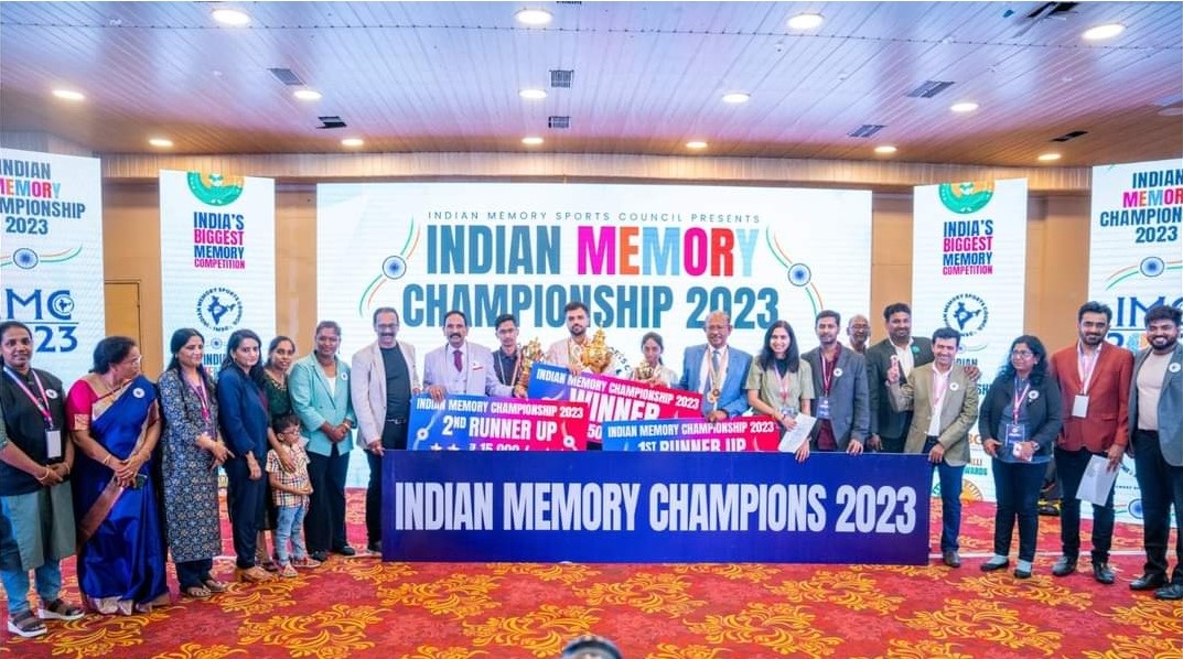 Competitors focusing during Indian Memory Championship competition