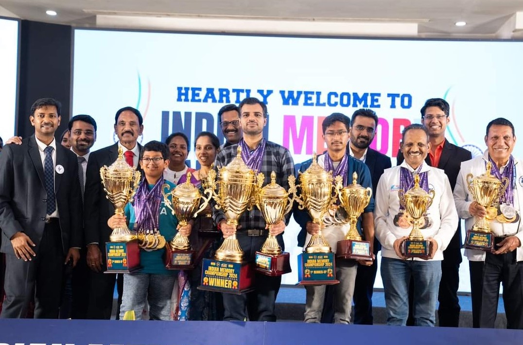 Competitors focusing during Indian Memory Championship competition